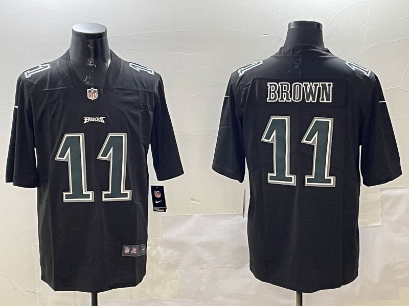 Men Philadelphia Eagles #11 Brown Black 2025 Nike Vapor Limited NFL Jersey style 31->philadelphia eagles->NFL Jersey